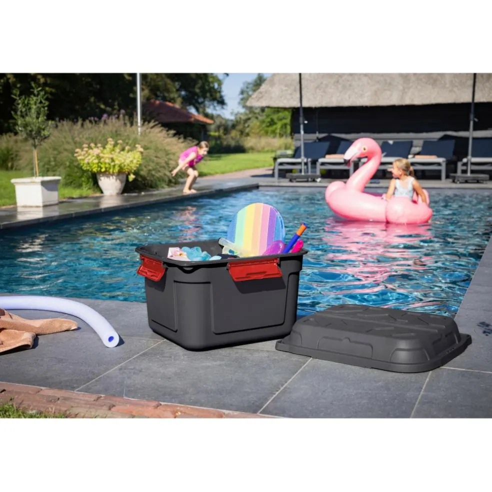 Sunware Q-line opbergbox 90 liter antraciet rood