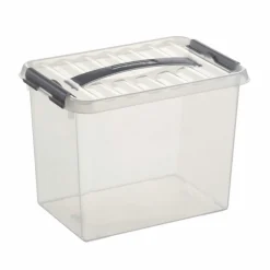 Sunware Q-Line opbergbox 9 liter transparant metaal