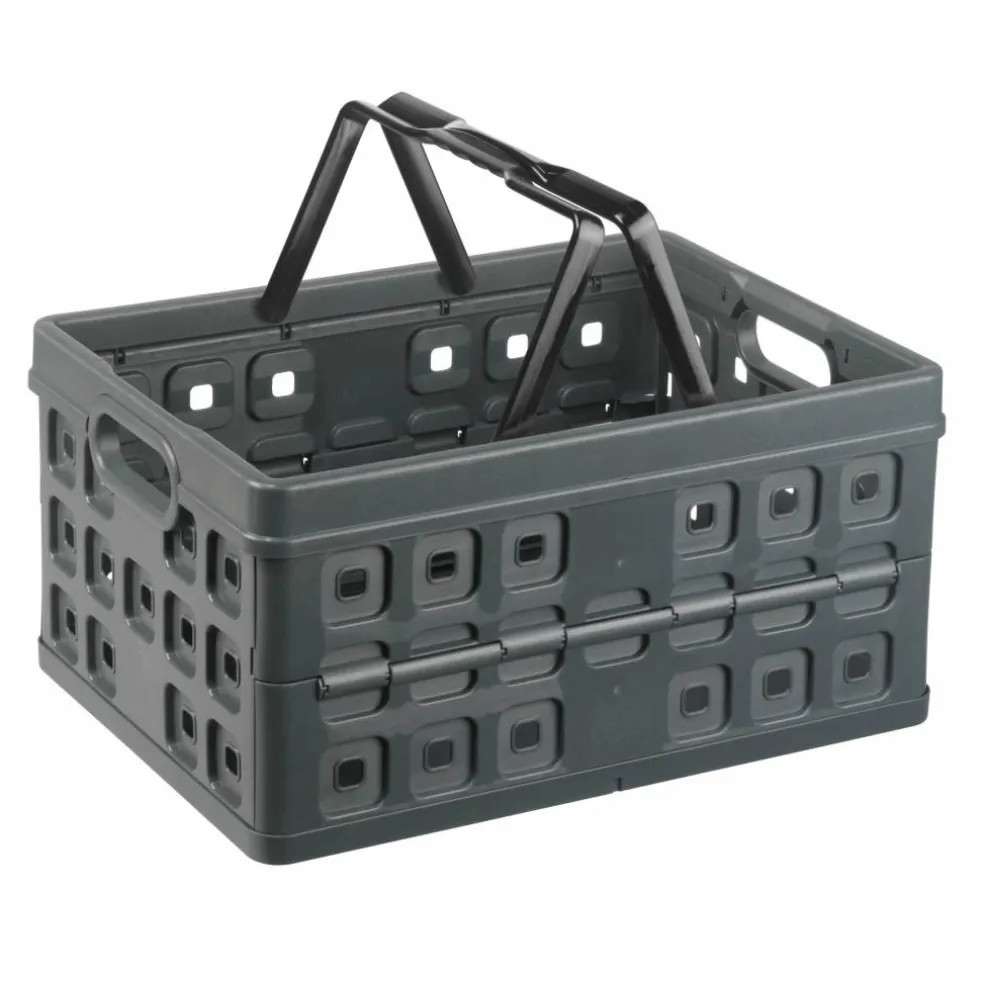 Sunware Square Folda vouwkrat met handgreep 32 liter antraciet