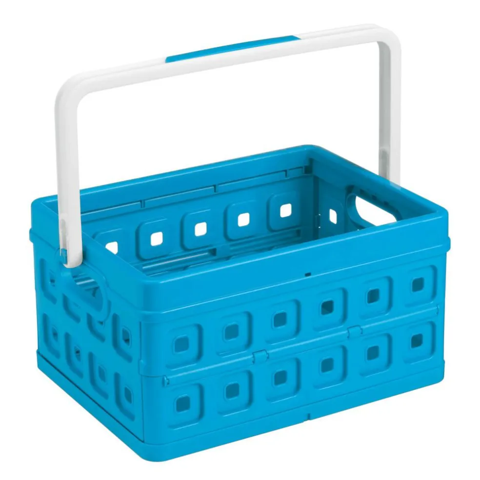 Sunware Square Folda vouwkrat met handgreep 24 liter blauw