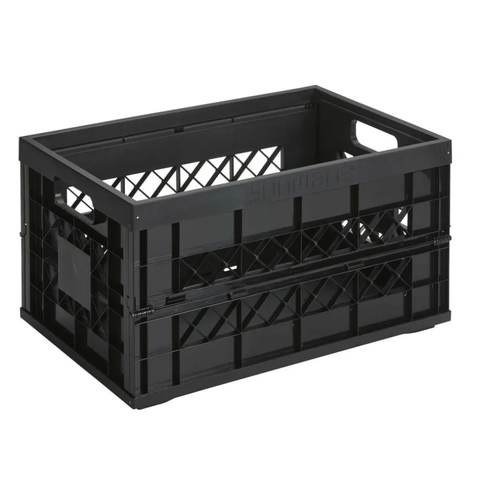 Sunware Square Heavy Duty vouwkrat 45 liter zwart