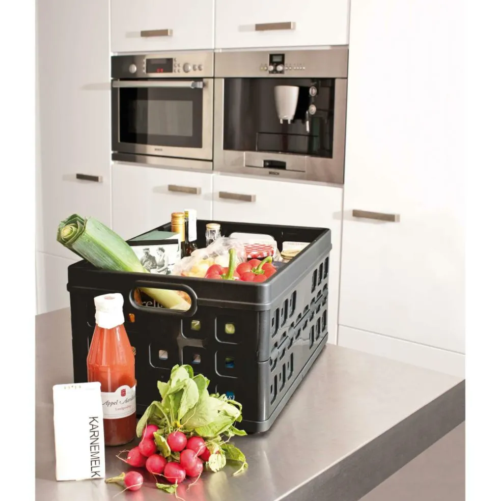 Sunware Square vouwkrat 32 liter zwart