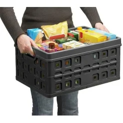 Sunware Square vouwkrat 46 liter zwart