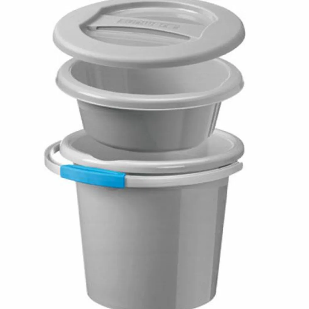 Sunware Water-line emmer + afwasteil 5 + 12 liter zilver