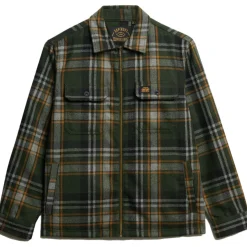 Superdry Wool Miller vest heren buckshot check olive