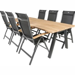 TASTE by 4 Seasons Ambassador 240 x 100 cm Alice 6 tuinset teak