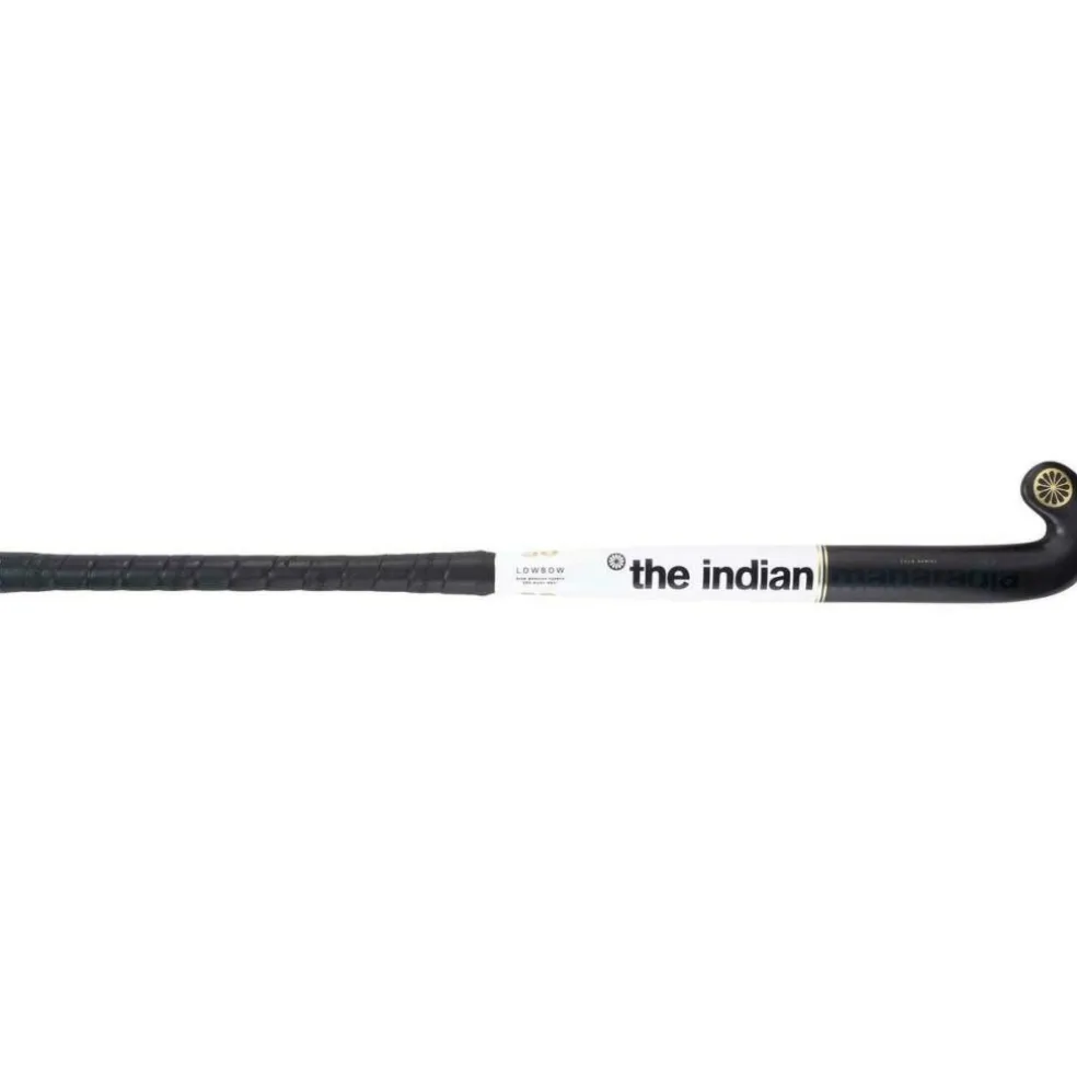 The Indian Maharadja Gold 95 Low Bow hockeystick black white gold foil