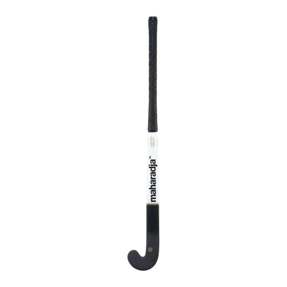 The Indian Maharadja Gold 95 Low Bow hockeystick black white gold foil