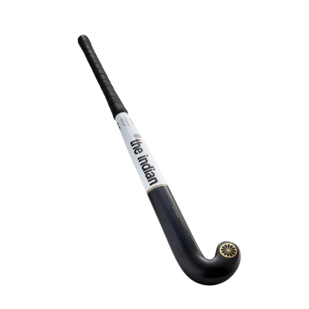 The Indian Maharadja Gold 95 Low Bow hockeystick black white gold foil