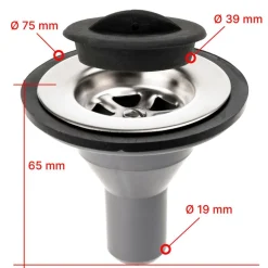 Thetford Afvoerplug recht 19 mm