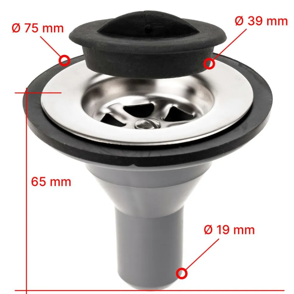 Thetford Afvoerplug recht 19 mm