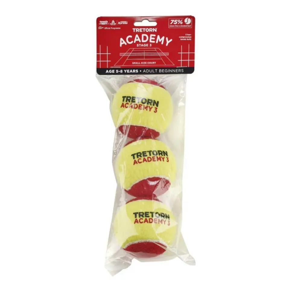 Tretorn Academy Stage 3 tennisballen 3-pack rood geel