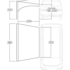 Vango Airbeam Sky Canopy caravanluifel 250 cm