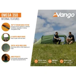 Vango Omega 350 lichtgewicht tunneltent green