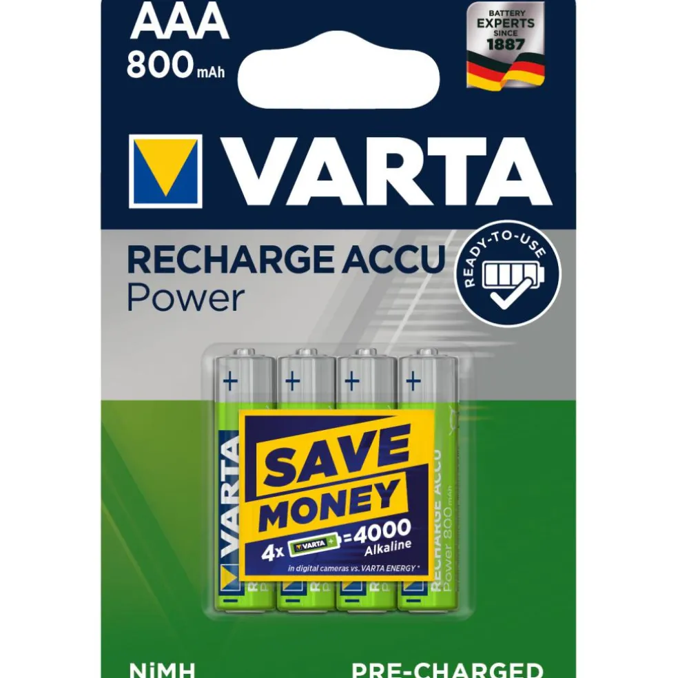 Varta Recharge Accu Power NiMH AAA oplaadbare batterij 4-pack