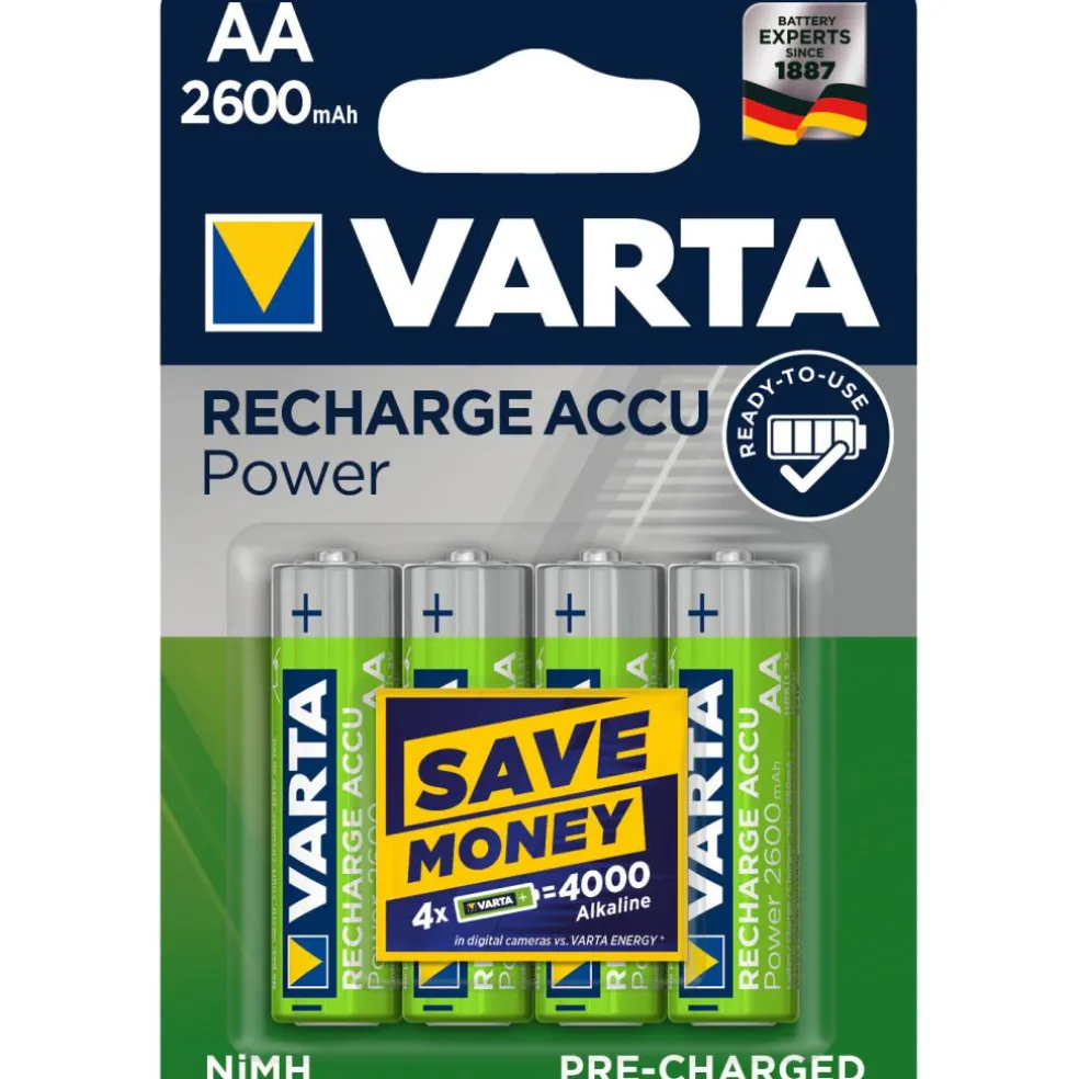Varta Recharge Accu Power NiMH AA oplaadbare batterij 4-pack