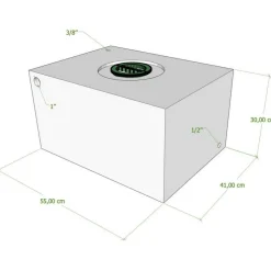 Vecam Watertank 70 liter 55 x 41 x 30 cm wit