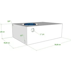 Vecam Watertank 42 liter 56 x 40 x 19 cm wit