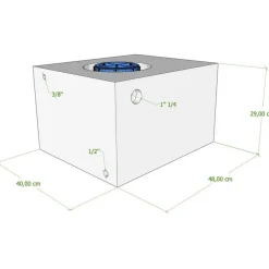 Vecam Watertank 50 liter 48 x 40 x 29 cm wit