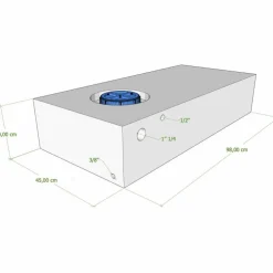 Vecam Watertank 88 liter 98 x 45 x 20 cm wit