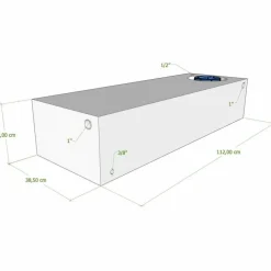 Vecam Watertank 93 liter 112 x 39 x 23 cm wit