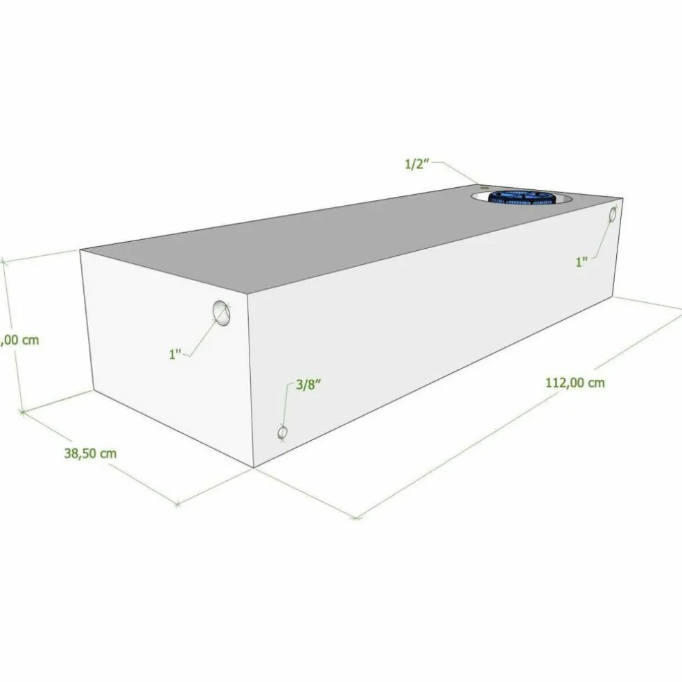 Vecam Watertank 93 liter 112 x 39 x 23 cm wit