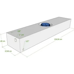 Vecam Watertank 63 liter 131 x 27 x 18 cm wit