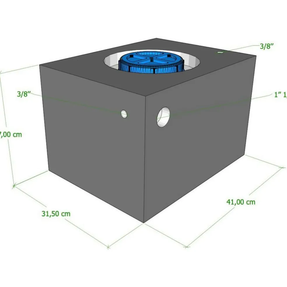 Vecam Watertank 34 liter 41 x 32 x 27 cm zwart