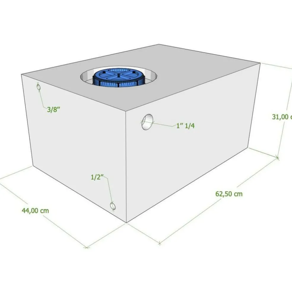 Vecam Watertank 85 liter 63 x 44 x 31 cm wit