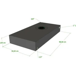 Vecam Watertank 65 liter 99 x 50 x 14 cm zwart