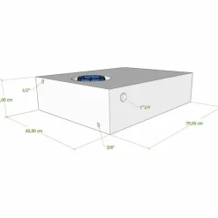 Vecam Watertank 95 liter 80 x 60 x 20 cm wit