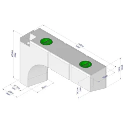 Vecam Watertank Ducato 90 liter 115 x 64,5 x 26 cm wit