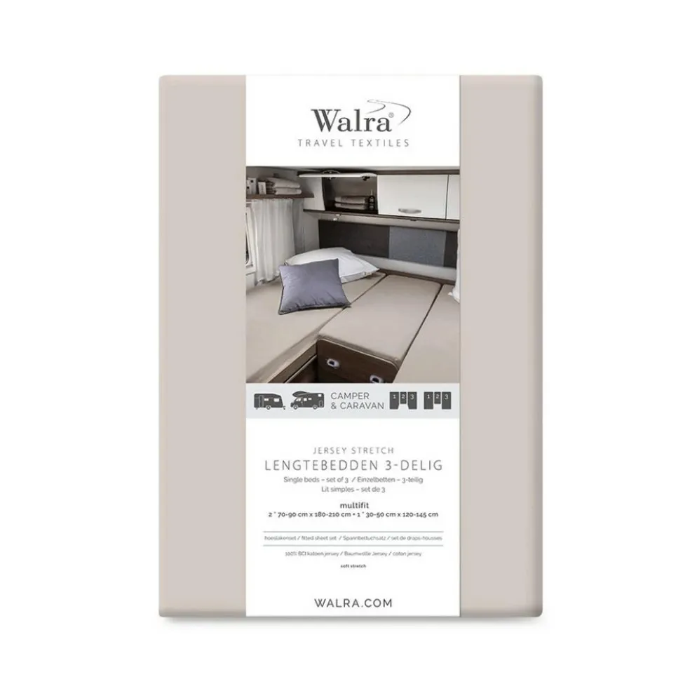 Walra Travel Jersey hoeslaken 3-delig zand