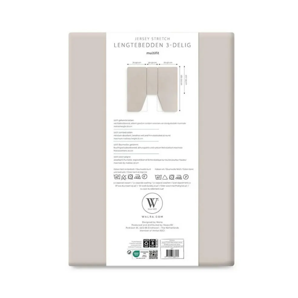Walra Travel Jersey hoeslaken 3-delig zand