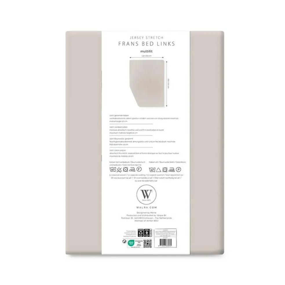Walra Travel Jersey hoeslaken Frans bed links zand