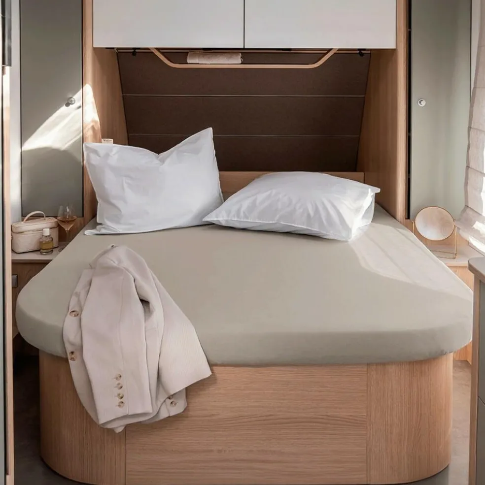 Walra Travel Jersey hoeslaken Queens bed zand