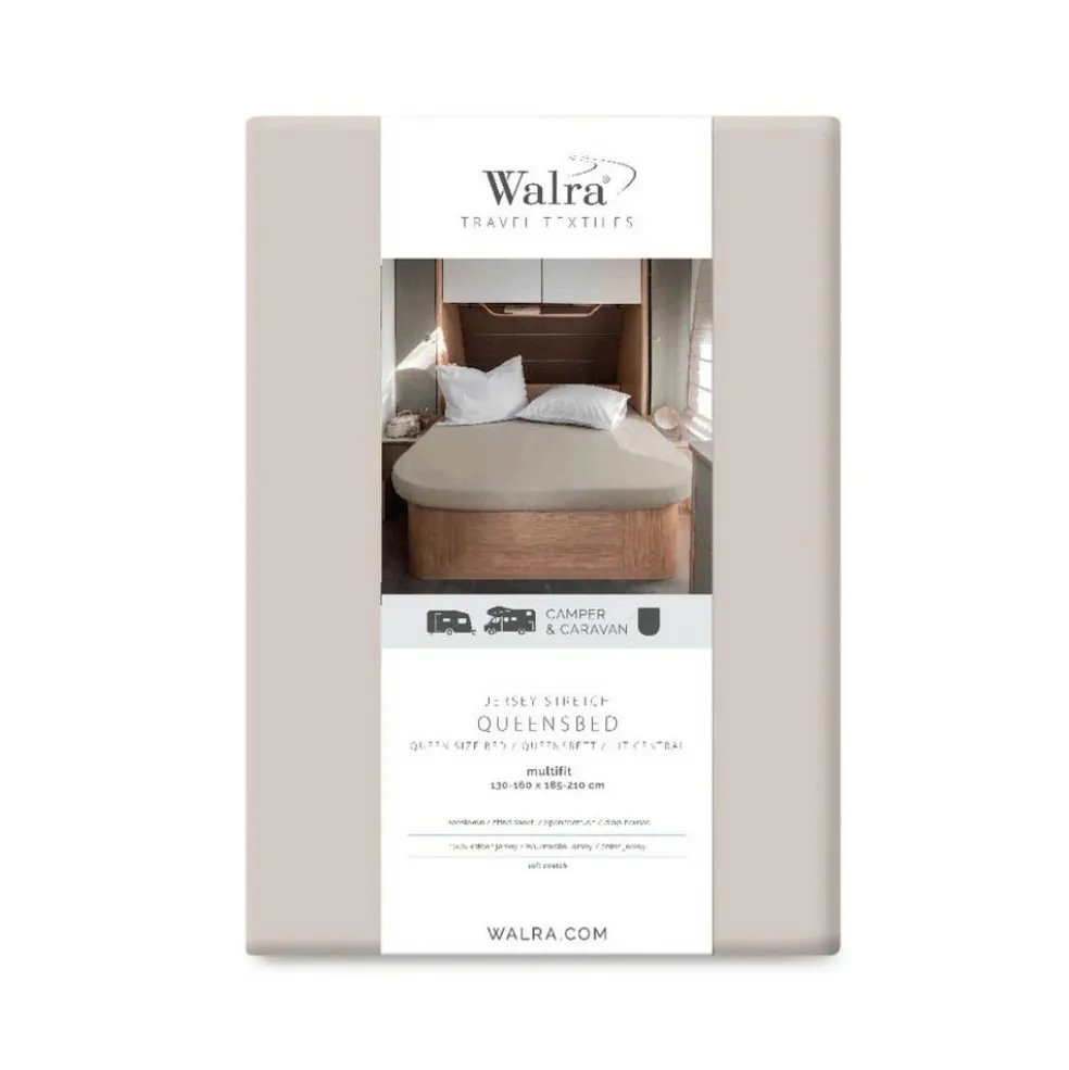 Walra Travel Jersey hoeslaken Queens bed zand