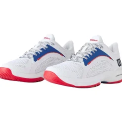 Wilson Hurakn 2.0 padelschoenen dames white deja vu blue wilson red