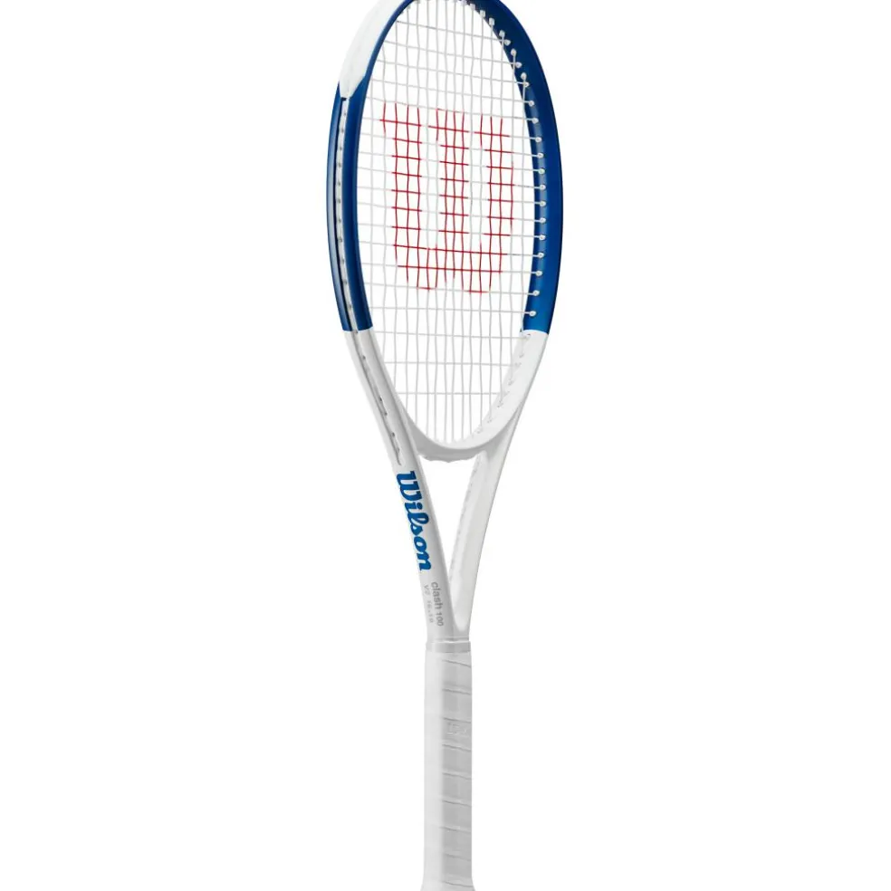 Wilson US Open Clash 100 V2 tennisracket white blue