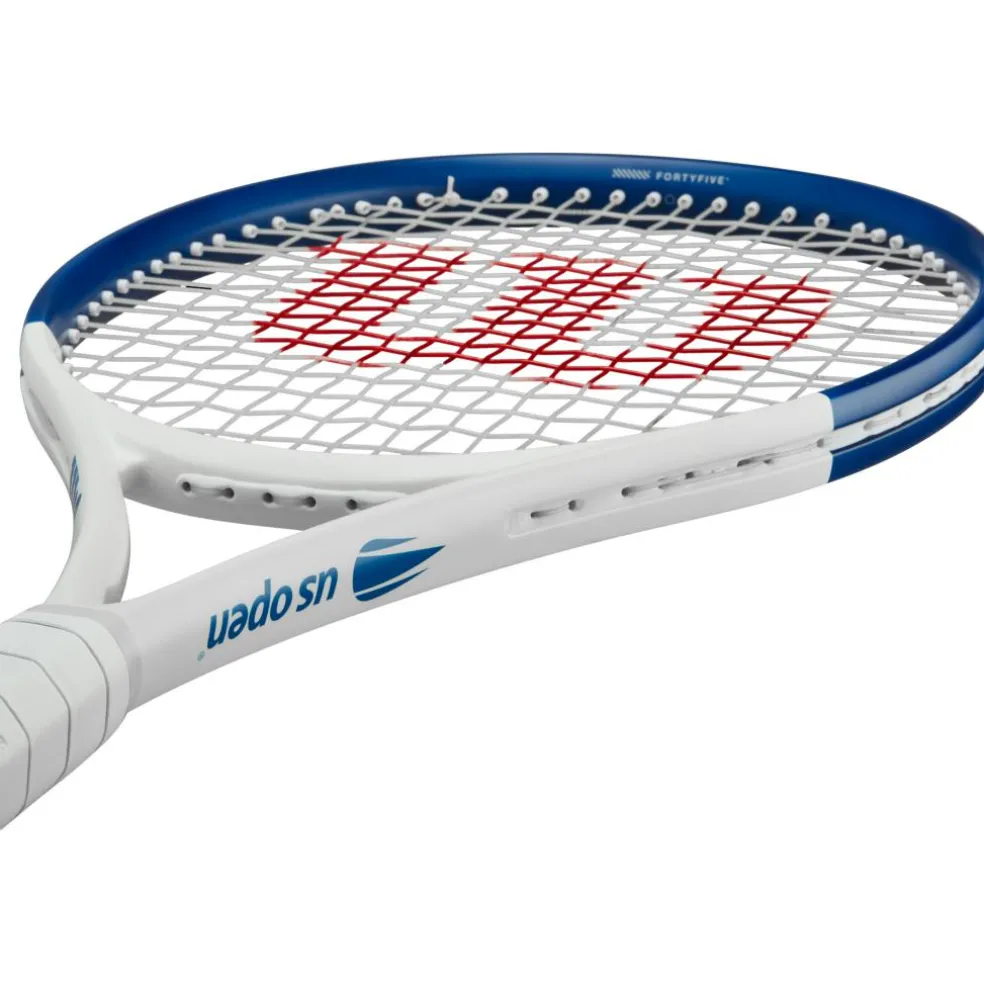 Wilson US Open Clash 100 V2 tennisracket white blue