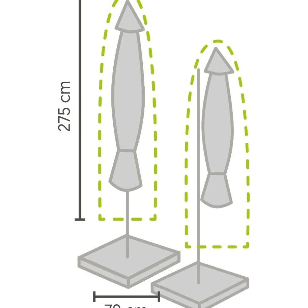 Winza Outdoor Covers Premium parasolhoes 275 x 70 antraciet