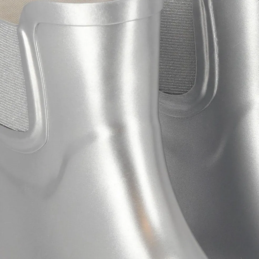 XQ Chelsea regenlaarzen dames silver metallic