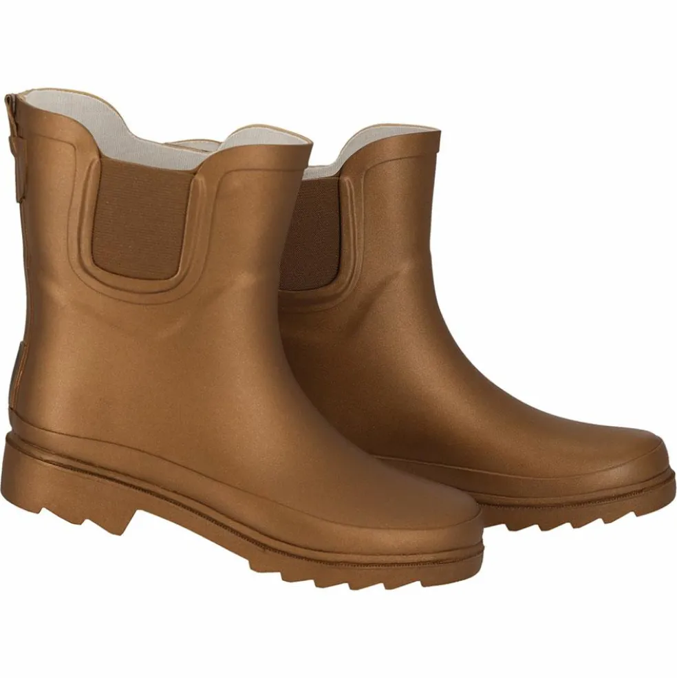 XQ Chelsea regenlaarzen dames bronze metallic