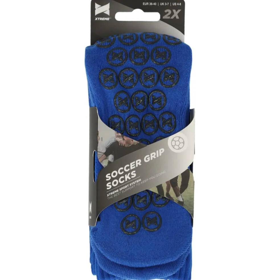 Xtreme Sockswear Grip voetbalsokken kobalt blue 2-pack
