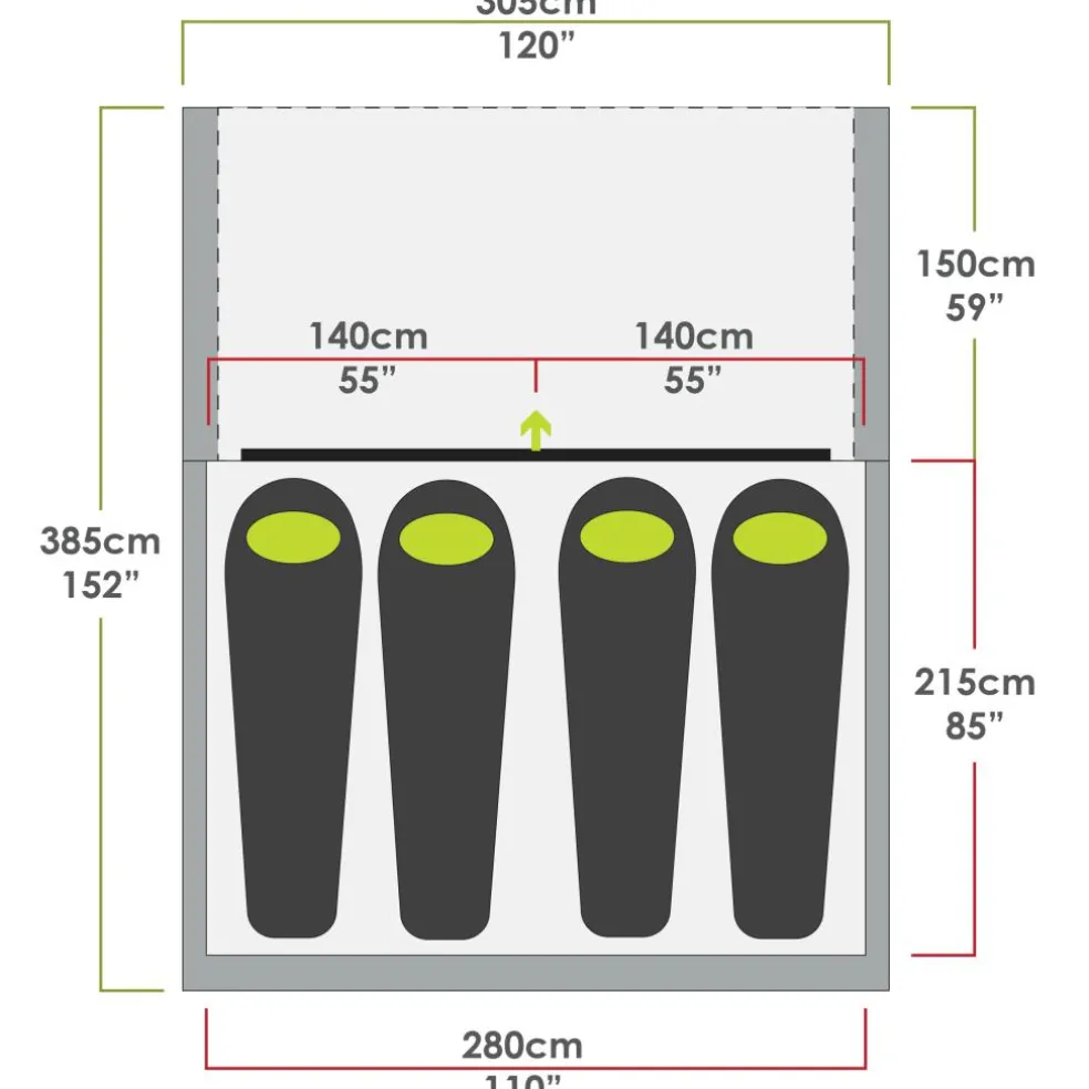 Zempire EVO TS V2 opblaasbare tent green